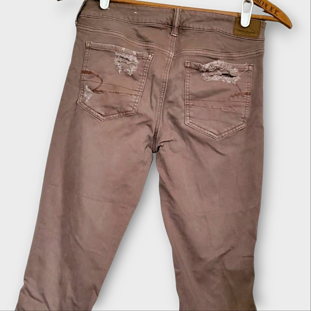 AE Mauve Ripped Knee Super Stretch X Skinny Jeans - Picture 4 of 7